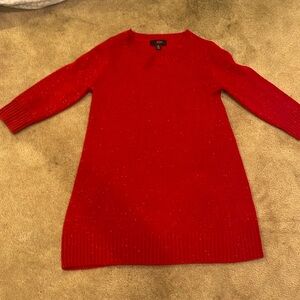 Red long fitted sweater for girls